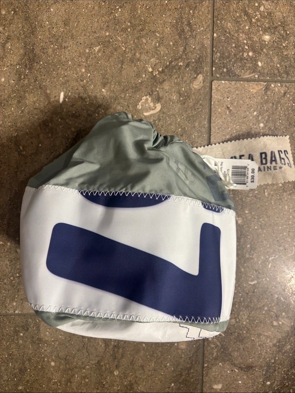 Sea Bags of Maine Color Block Ditty Bag, Grey, NWT